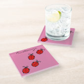 Thunder_Coveをクロールする赤いLadybug ガラスコースター (アングル)