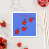 Thunder_Coveをクロールする赤いLadybug スタンダードカクテルナプキン (インサイチュ)