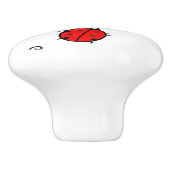 Thunder_Coveをクロールする赤いLadybug セラミックノブ (側面)