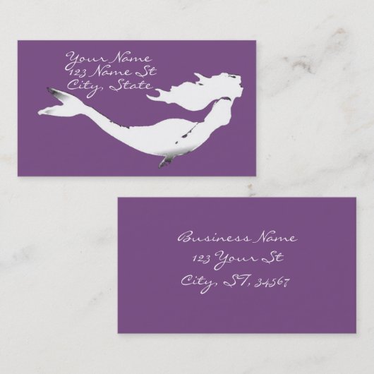 Thunder_Coveを泳いでいる水中白い人魚 名刺 (正面/裏面)