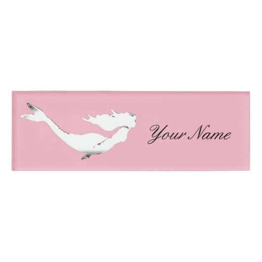 Thunder_Coveを泳いでいる水中白い人魚 名札 (正面)