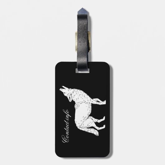 Thunder_Coveを遠ぼえしているコヨーテ ラゲッジタグ (裏面縦)