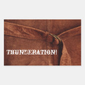 THUNDERATION!スエード写真の古い白いフォント 長方形シール (正面)