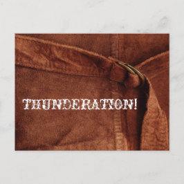 THUNDERATION！スエード写真の古い白い文字 ポストカード