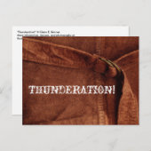 THUNDERATION!スエード写真の古い白い文字 ポストカード (正面/裏面)