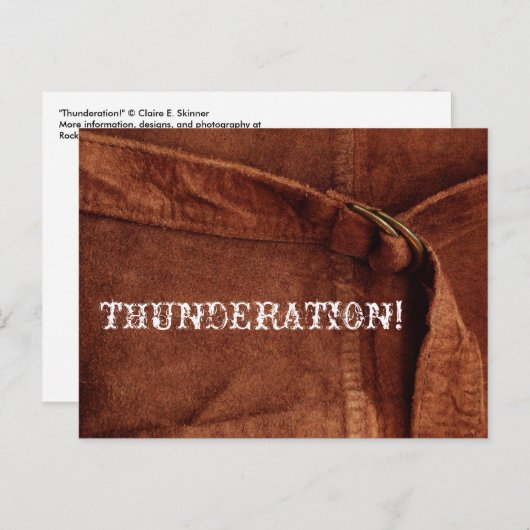 THUNDERATION！スエード写真の古い白い文字 ポストカード (正面/裏面)