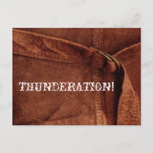 THUNDERATION!スエード写真の古い白い文字 ポストカード (正面)