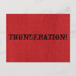 THUNDERATION！レッドリネンの古いフォント写真 ポストカード