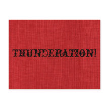 THUNDERATION！レッドリネンの古いフォント写真