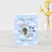 Thunderbirds – カスタマイズ可能なフォトカード – Blue Sky カード (黄色い花)