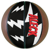 Thunderbolt lightning flash strikes personalized バスケットボール (縦)