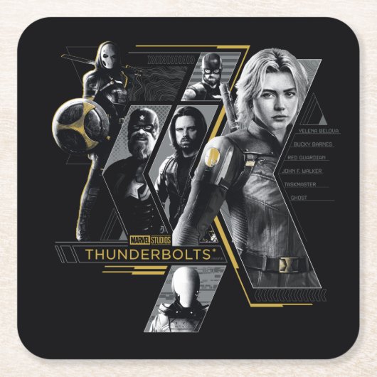 Thunderbolts* | Group Graphic スクエアペーパーコースター (正面)