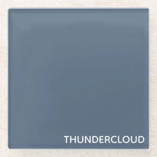 Thundercloud Blue-grayカラー名 ガラスコースター (正面)
