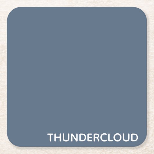 Thundercloud Blue-grayカラー名 スクエアペーパーコースター (正面)