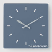 Thundercloud Blue-grayカラー名 スクエア壁時計 (正面)