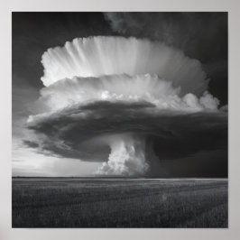 Thunderhead Cloud - Dramatic Black and White ポスター