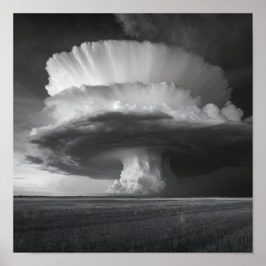 Thunderhead Cloud - Dramatic Black and White ポスター (正面)