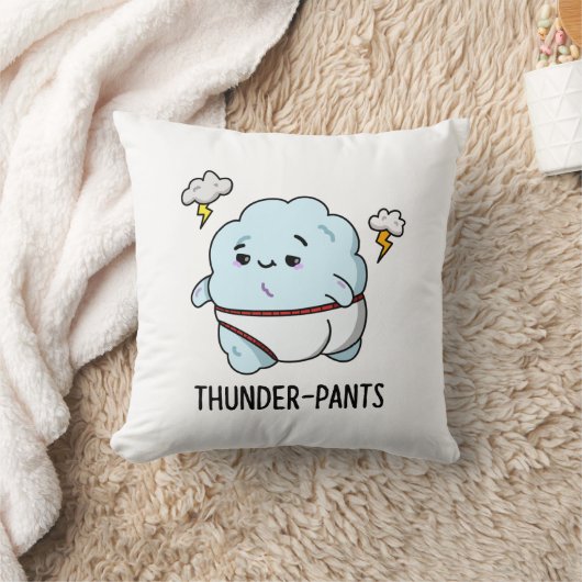 Thunderpantsおもしろい Cloud Weather Pun クッション (ブランケット)