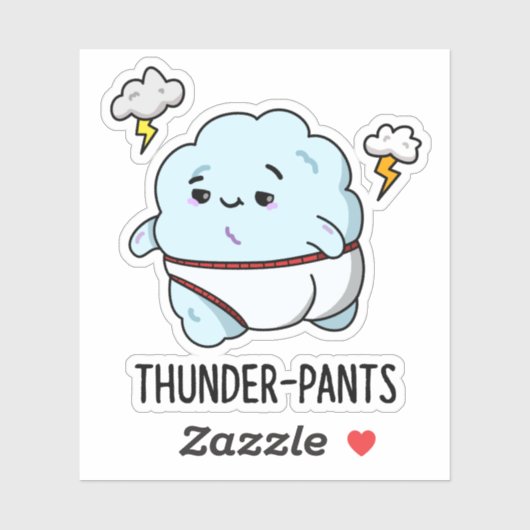 Thunderpantsおもしろい Cloud Weather Pun シール (シート)
