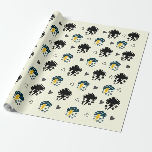 「Thunderstorm Elegance: ☁️⚡ラッピング紙。 ラッピングペーパー (アンロールド)