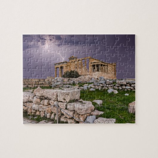 Thunderstorm over Acropolis Athens,ギリシャ,ヨーロッパ ジグソーパズル (横)