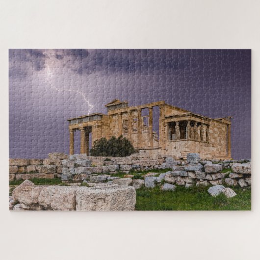 Thunderstorm over Acropolis Athens,ギリシャ,ヨーロッパ ジグソーパズル (横)