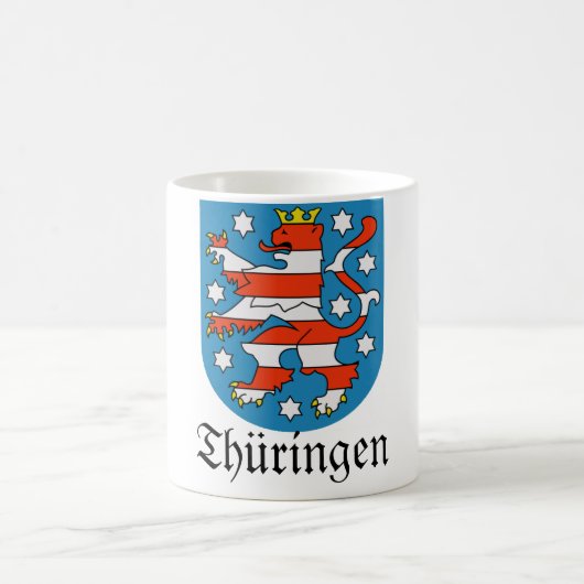 Thüringen Wappenの紋章付き外衣 コーヒーマグカップ (中央)