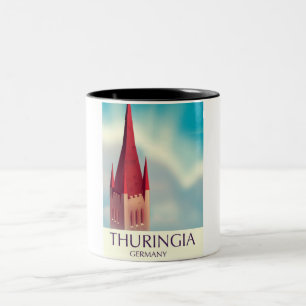 Thuringiaドイツ旅行ポスター ツートーンマグカップ