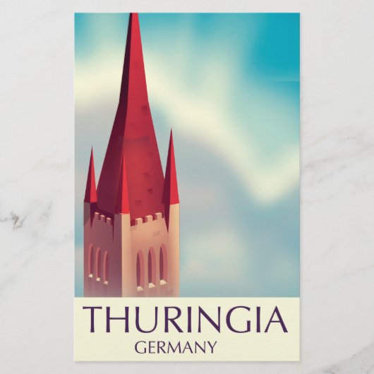 Thuringiaドイツ旅行ポスター 便箋 (正面)