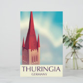 Thuringiaドイツ旅行ポスター 便箋 (スタンド正面)