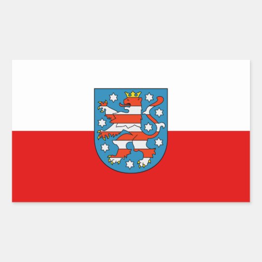 Thuringia長方形ステッカーのフラグ 長方形シール (正面)