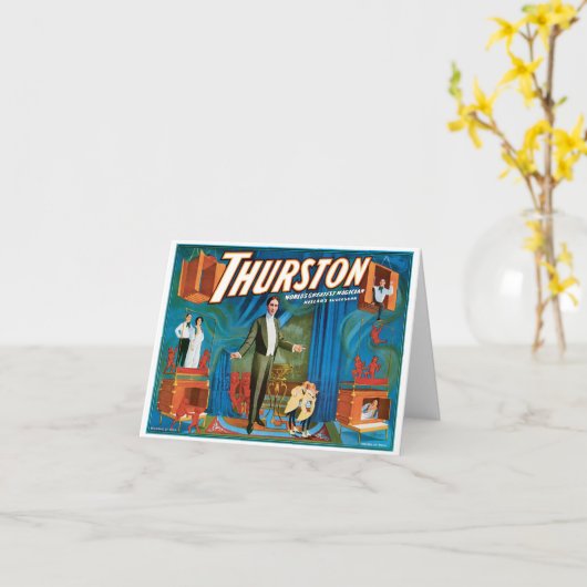Thurstonの世界で最も素晴らしい手品師の~のヴィンテージの行為 カード (黄色い花)