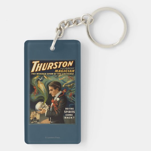 Thurstonスカルを魔法握っているすばらしい手品師 キーホルダー (裏面)
