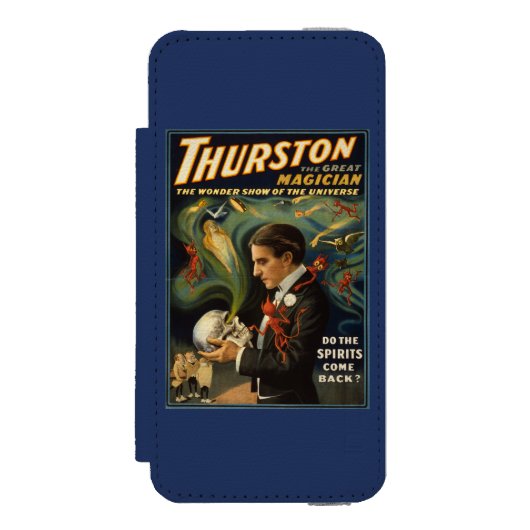 Thurstonスカルを魔法握っているすばらしい手品師 Incipio iPhoneウォレットケース (フォリオ 正面)