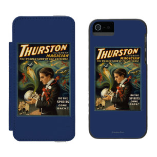 Thurstonスカルを魔法握っているすばらしい手品師 iPhone SE/5/5sウォレットケース
