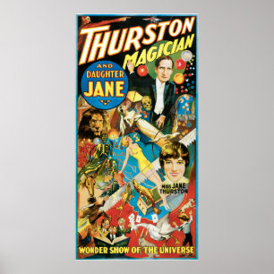 Thurston及び娘のジェーンの手品師の広告 ポスター