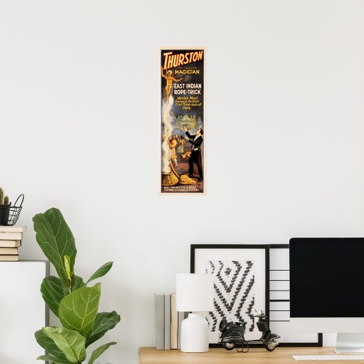THURSTON有名マジシャンイーストインディアンロープトリック ポスター (ホームオフィス)