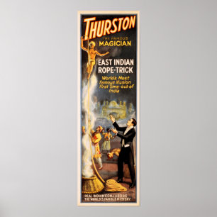 THURSTON有名マジシャンイーストインディアンロープトリック ポスター