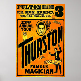 Thurston、有名なマジシャン23回目の年間ツアー。 ポスター