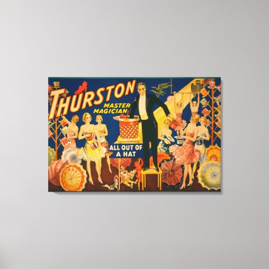 Thurston, Master Magician "Out of a Hat"魔法 キャンバスプリント (正面)