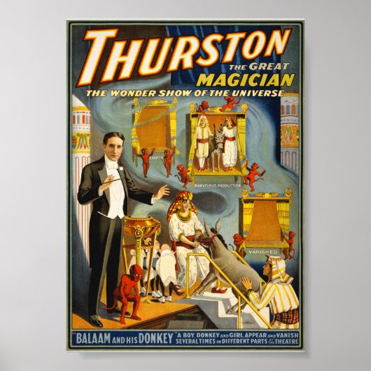 Thurston the great magician 1914 Vintage Poster ポスター (正面)