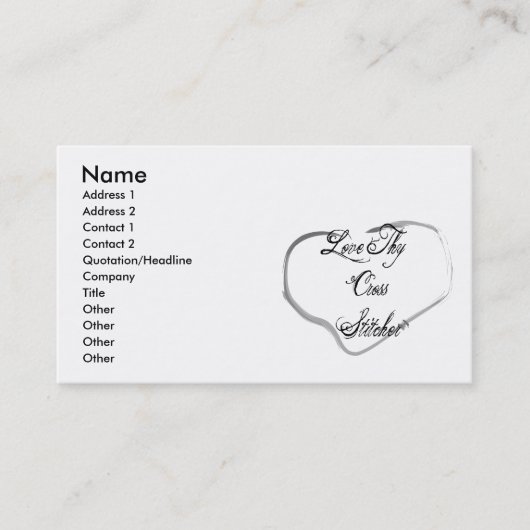 Thy十字のスティッチャーを愛して下さい 名刺 (正面)