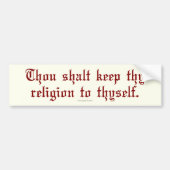 Thy宗教を保って下さい バンパーステッカー (正面)