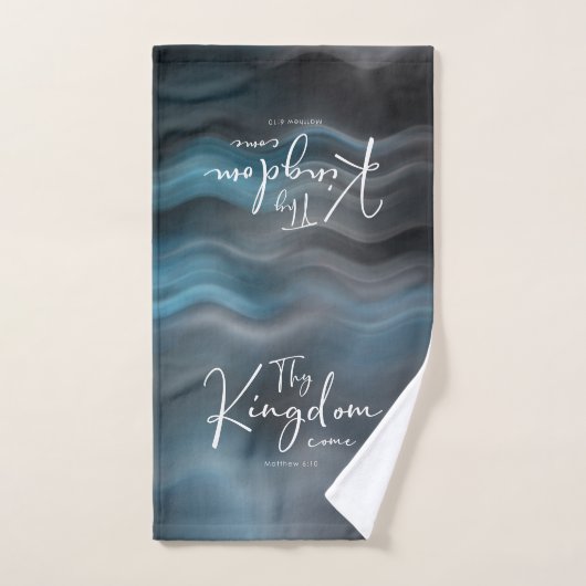 Thy Kingdom 来モダンScript Bible Verse ハンドタオル (ハンドタオル)