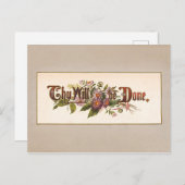 Thy Will Doneヴィンテージタイポグラフィ ポストカード (正面/裏面)