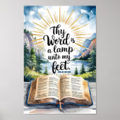 Thy Word is a Lamp Christian子供部屋ウォールアート ポスター (正面)