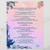 Thy Word Poetry/s書のパーソナライズされた紙 (裏面)