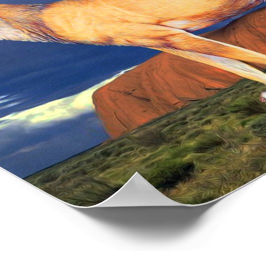 Thylacine (Tasmanian Tiger) ポスター (角)