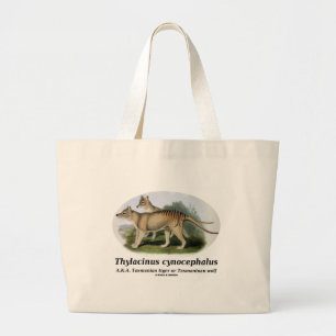Thylacinusのcynocephalus (タスマニアトラかオオカミ) ラージトートバッグ