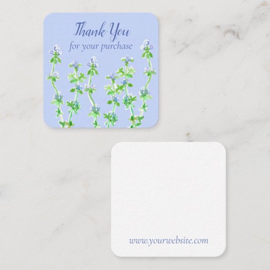 Thymeハーブ花ご購入ありがとうございます スクエア名刺 (正面/裏面)